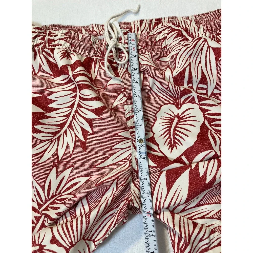 Janie and Jack Reyn Spooner Men XL Kipuka Swim Trunks Red Hawaiian Tropical NWOT